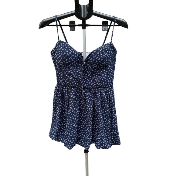 Riley&James Mini Dress Navy With Floral Pattern And Adjustable straps , Size L - Picture 1 of 8